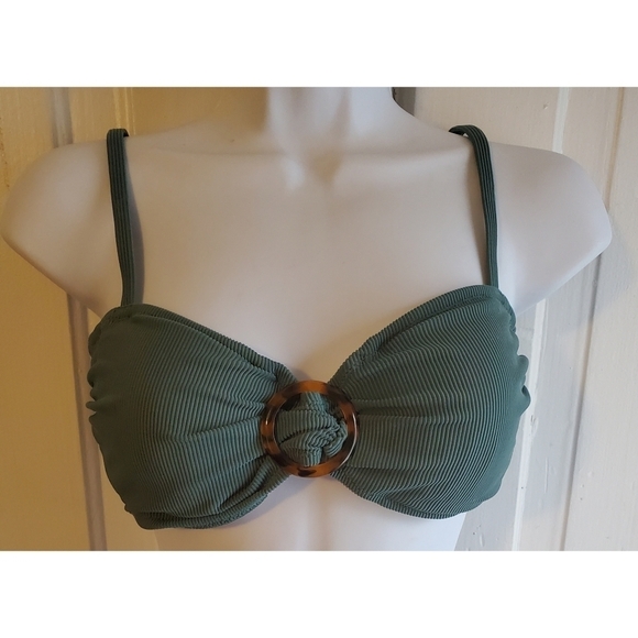 NEW Shade & Shore Ribbed Ring Front Bandeau Bikini Top - Picture 3 of 10